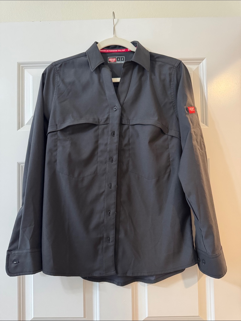 Women's Gray Button-Down Work Shirt by Red Kap